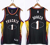Suns 1 Devin Booker Black Nike Swingman Jersey,baseball caps,new era cap wholesale,wholesale hats